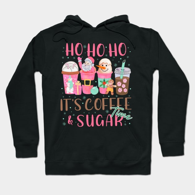 Christmas Coffee Cups with Retro Pink Santa Hoodie by gogo-jr